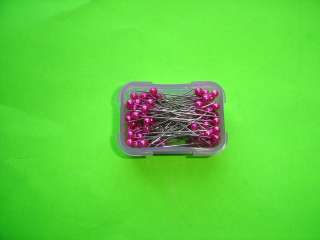 100 Hot Magenta Pearlized Head Pins Quilt Quilting Sew  