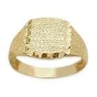 Elite Jewels 10K Yellow Gold Diamond Cut Rectangle Baby Ring