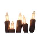   Set of 20 Battery Operated Clear Mini Christmas Lights   Brown Wire