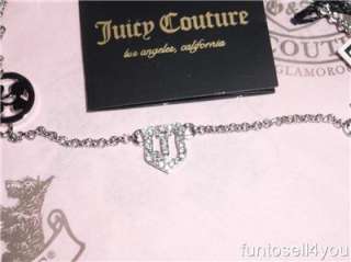 Juicy Couture Silver Pave Icons by the Yard Necklace NWT  