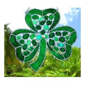  Shamrock Suncatcher with Small Pieces of Stain Glass: Home 