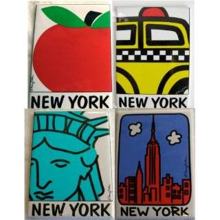   Souvenir Gift Set of 4: Taxi, NY Skyline, Statue of Liberty, NYC Heart