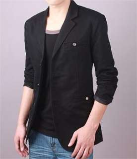 NEW FAHSHION MENS KOREAN STYLE SINGLE BREASTED SLIM FIT CASUAL COAT 