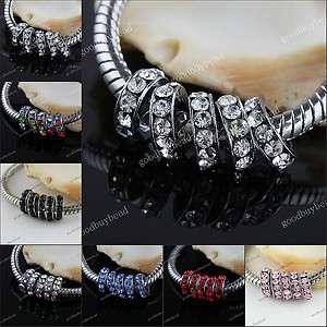 CRYSTAL SPACER EUROPEAN BIG HOLE CHARM LOOSE BEADS FINDINGS WHOLESALE 