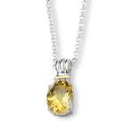goldia Sterling Silver & 14k Gold Citrine and Diamond Necklace