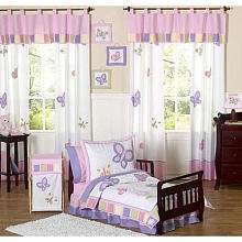 JoJo Designs Pink and Purple Butterfly Collection Toddler Bedding   5 
