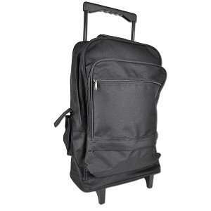  Nylon Rolling Travel Backpack (Black)