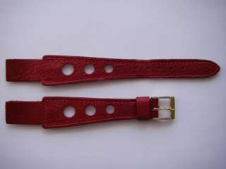 Wine red pinhole 70s leather wirelug watch band  