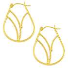  14k Yellow Gold Pear shaped Hoop Earrings