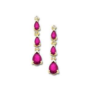   Rose Mystic Topaz Dangle Earrings in 14K Gold with Diamonds Jewelry