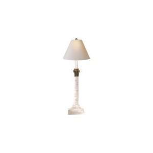 Chart House Column Buffet Lamp in Quartz with Natural Paper Shade by 