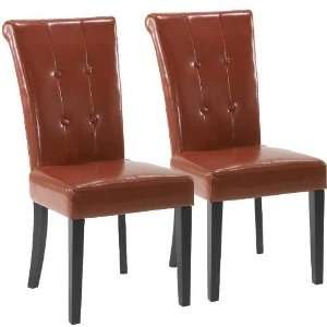  Armen Living LC3142SIBO Tuxford Leather Tufted Side Chair 