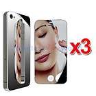 3X Front Back Full Body Mirror Screen Protector for Apple iPhone 4S 4G 