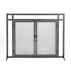  61239 Woodfield Mission Style Vintage Iron Fireplace Screen With Doors