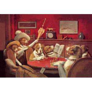  Dog Poker   This Game Is Over 16X24 Canvas
