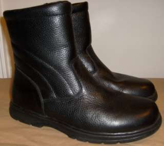 Mens Claudio Conti Leather Boots Lambswool Lined 10.5 D  