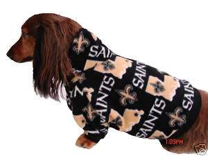 Dog sweater, jacket, New Orleans Saints XSMALL  