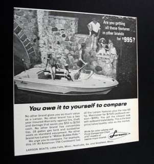 Larson All American 156 Comboard motor boat 1966 Ad  