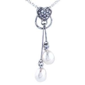  Heart Pearl Pendant Necklace Pugster Jewelry