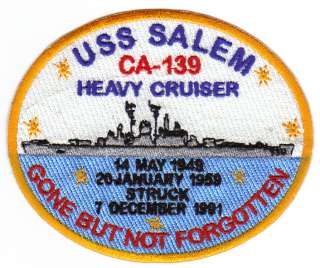 US NAVY SHIP PATCH, USS SALEM, CA 139, HEAVY CRUISER Y  