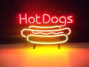 Diner and Restaurant Food Neon Sign Hot Dogs Stand wall Lamp Open 1950 