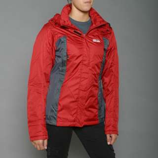 1st Down Womens Red Two tone Hooded Tech Jacket  NWT  