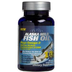 21st Century Vitamins Alaska Wild Fish Oil Enteric Coated Softgels, 90 