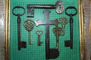 Old Vintage Antique Keys Hand Made Iron Cross  