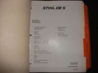 Stihl 08S/08 S parts list manual  