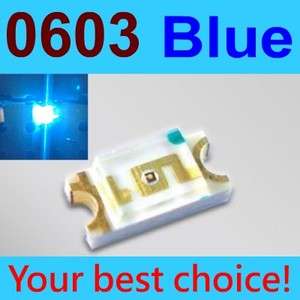 10 Pcs SMD SMT 0603 Super bright Blue LED lamp light RoHS Good New 