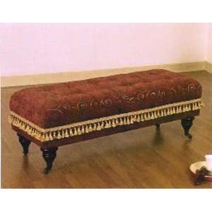   upholstered fabric tufted bedroom ottoman bench