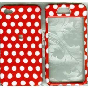  red polka dot cute apple iPhone 4 4G faceplate snap hard 