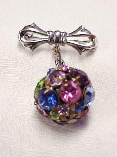NICE Lot Vintage Rhinestone Crystal Brooch Pins Earrings  