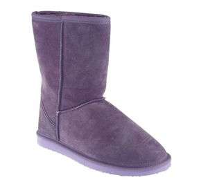 Womans Lamo Suede Sheepskin Comfortable Pull on Boots with Faux Fur 