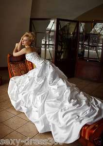 2011 New Stock White Strapless Wedding Dress Bridal Gown Size 6 8 10 