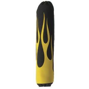 ModQuad Shock Covers   Black With Yellow Flames , Color Black, Color 
