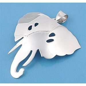  Sterling Silver Elephant Abstract Head Pendant Jewelry