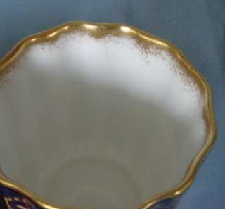 ROYAL DOULTON GILDED COBALT BLUE CUP AND SAUCER C1910  