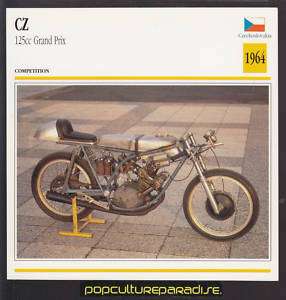 1964 CZ 125 GRAND PRIX Czechoslovakia MOTORCYCLE CARD  