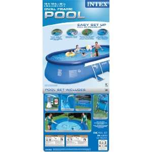  Intex 54431EG 18 Feet by 10 Feet by 42 Oval Frame Pool Set 