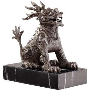  8 Cast Iron Small Asian Chinese Foo Dog Desktop Sculpture 