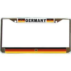  German Germany Eagle Flag Chrome License Plate Frame 
