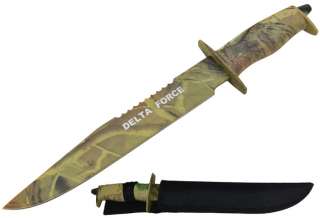 15 Delta Force Camo Fighting Dagger Hunting Survival Knife with Belt 