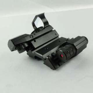   Red Laser Sight+Dual Side 45 degree Rail Mount+4 Reticle R&G Dot Sight