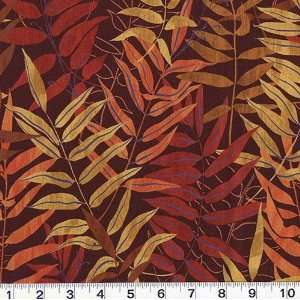  45 Wide Whispering Woods Foliage Autumn Maroon Fabric By 