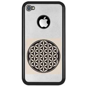   or 4S Clear Case Black Flower of Life Peace Symbol 