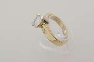 Tone Gold Solitaire Moissanite Engagment Ring 1 Ct  