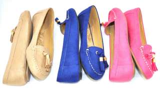 SODA Lufti Comfy Moccasin with Tassels Shoes 5.5   10 PINK/BLUE 