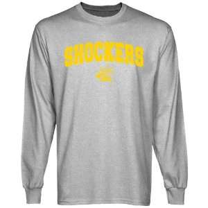 Wichita State Shockers Ash Logo Arch Long Sleeve T shirt:  