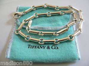 Tiffany & Co Silver Bar Link Necklace Chain Heavy Rare  
